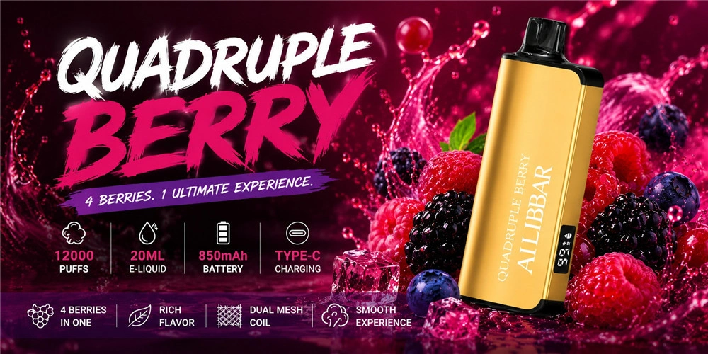 Dansk lager Alibarbar Ingot 9000 Puffs vape Quadruple Berry Dansk lager Alibarbar Ingot 9000 Puffs vape Quadruple Berry