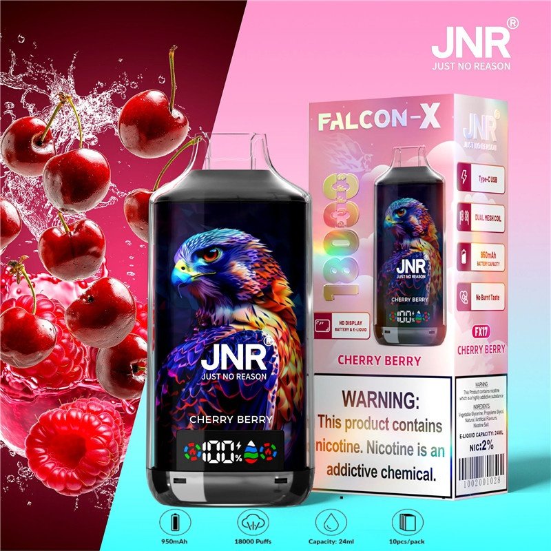 JNR Vape 18000 Puff FALCON-X Cherry Berry JNR FALCON-X 18000 Puffs Cherry Berry