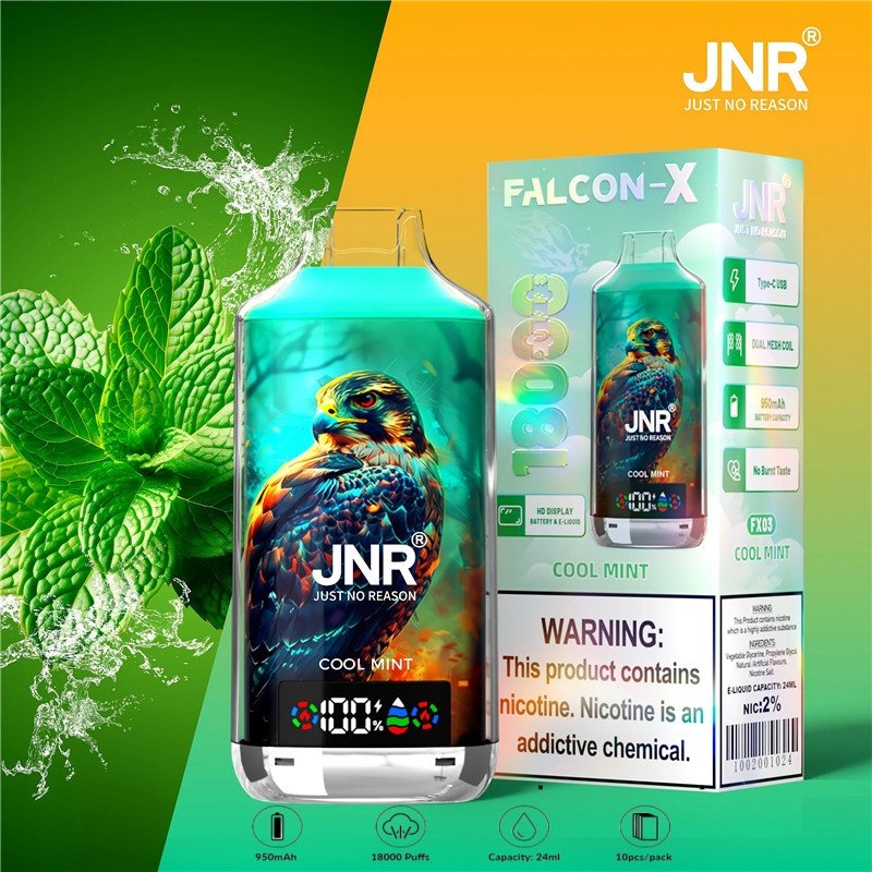 JNR Falcon X 18000 PUFFS Kølig Mynte JNR Falcon X 18000 PUFFS Kølig Mynte