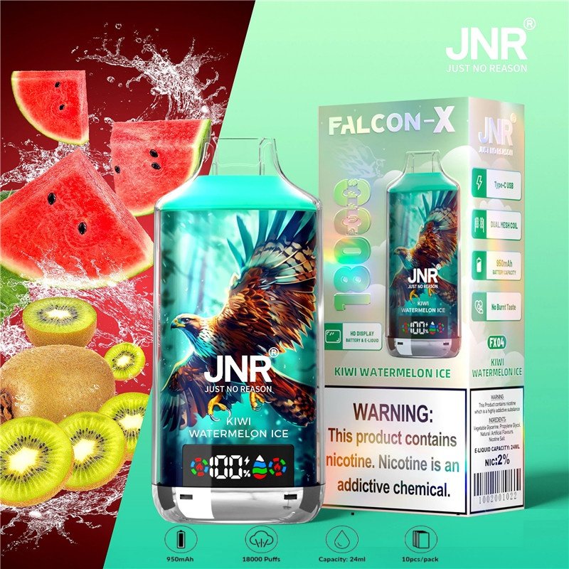 JNR Falcon X 18000 PUFFS Kiwi Watermelon Ice JNR Falcon X 18000 PUFFS Kiwi Watermelon Ice