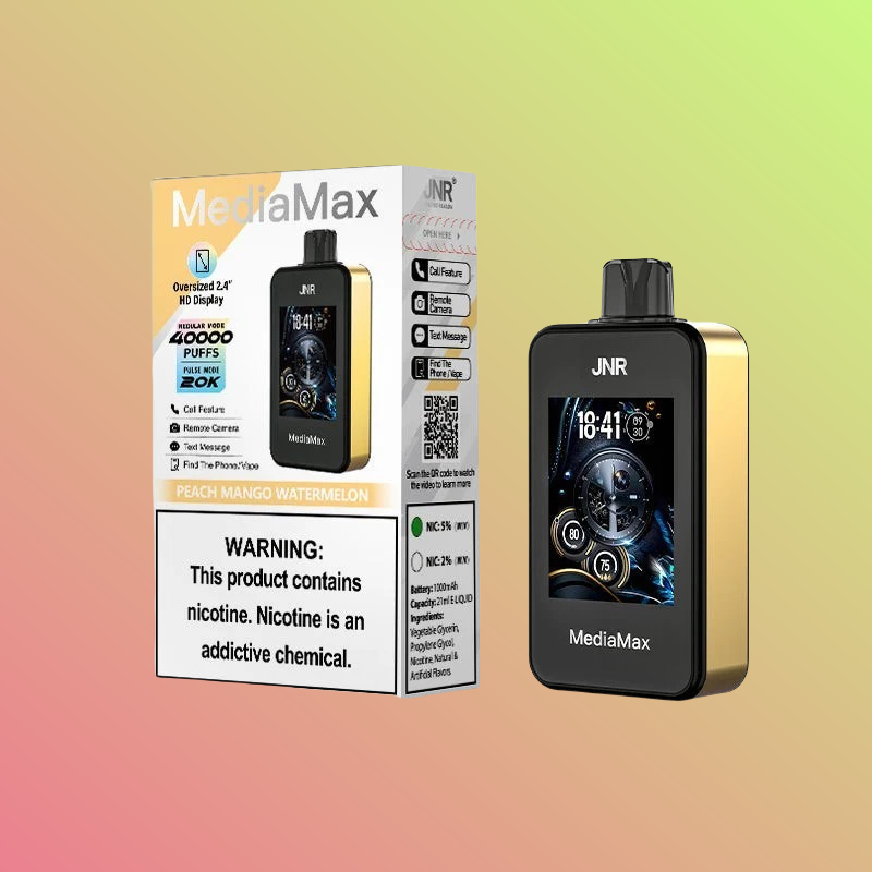 JNR MediaMax 40000 Puffs Peach Mango Watermelon 40k Vape 50 mg 20 mg Top-Verkauf JNR MediaMax 40000 Puffs Peach Mango Watermelon 40k Vape 50 mg 20 mg Top-Verkauf