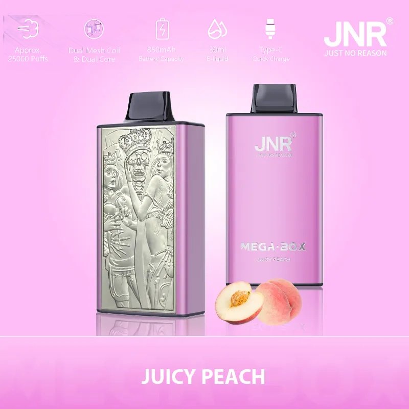 JNR Mega Box 25000 puffs Saftig Fersken JNR Mega Box 25000 puffs Saftig Fersken