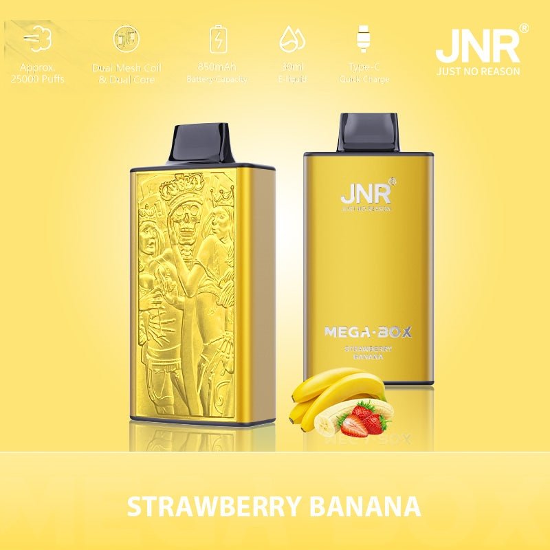 JNR Mega Box 25000 puffs Jordbær Banan JNR Mega Box 25000 puffs Jordbær Banan