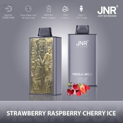 JNR Mega Box 25000 puffs Strawberry Raspberry Cherry Ice