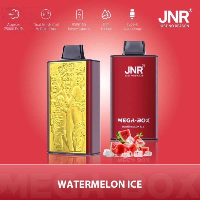 JNR Mega Box 25000 puffs Vandmelon Is JNR Mega Box 25000 puffs Vandmelon Is