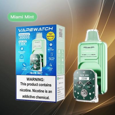JNR Vape Watch 18/30K Caladas Precio Barato Vapeador Desechable Sabor Menta Miami
