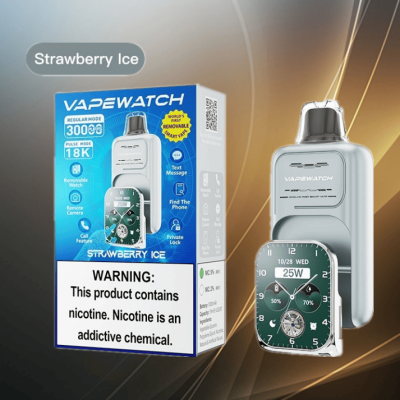 JNR Vapewatch 30K Vapores Para Teléfono Inteligente Con Pantalla Digital 5% Sabor Fresa Helada
