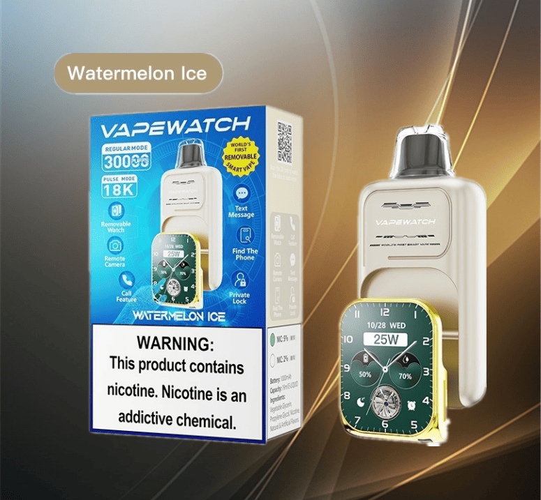 JNR Vape Watch 18/30K sug engangs vape Vandmelon is smag JNR Vape Watch 18/30K sug engangs vape Vandmelon is smag