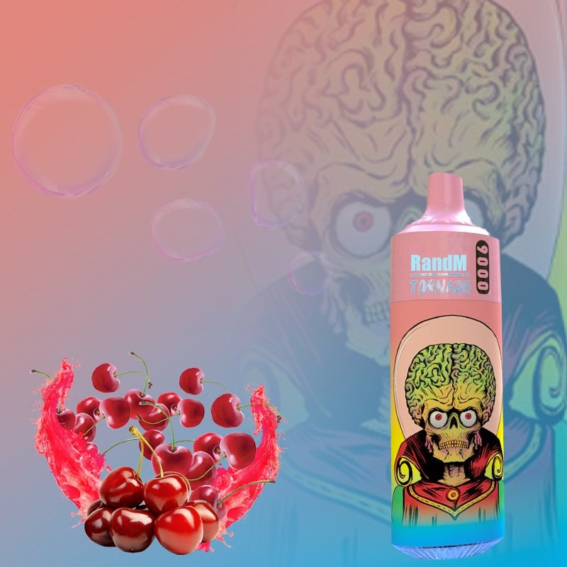 Vape desechable de cereza, 9000 caladas, RandM Tornado, venta al por mayor, 2%/5% Vape desechable de cereza, 9000 caladas, RandM Tornado, venta al por mayor, 2%/5%