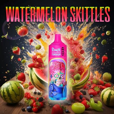Watermelon Skittle Fumot RandM 9000 Pust 9k Engangs Vape 50mg 20mg Engros