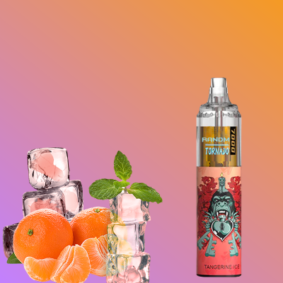 RandM Tornado 7k Puff Engangs Vape Bar Genopladelig Mandarin Is 2% 5% Nikotin