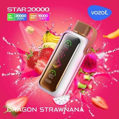 Vape Desechable VOZOL STAR Dragón Fresa Plátano 5% Al Por Mayor 20000 Caladas