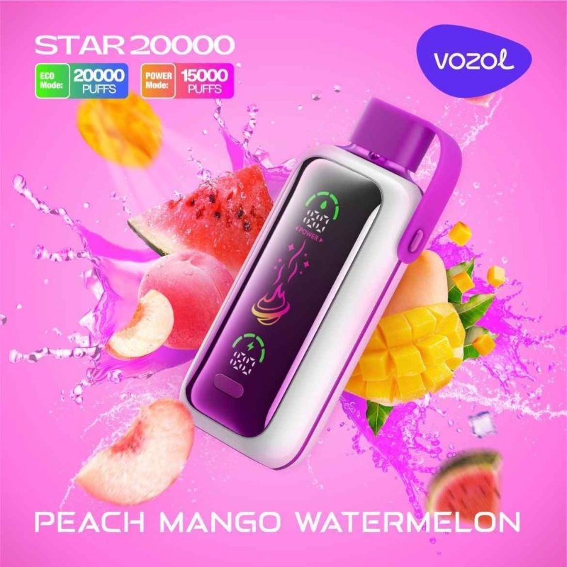 Őszibarack Mangó Görögdinnye 5% VOZOL STAR Eldobható Vape 20000 Puffs Nagykereskedelem Őszibarack Mangó Görögdinnye 5% VOZOL STAR Eldobható Vape 20000 Puffs Nagykereskedelem