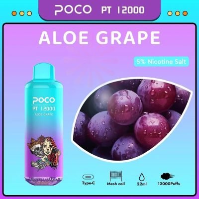 POCO PT 12000 Bouffée Aloe Raisin 50mg Vape Jetable En Gros