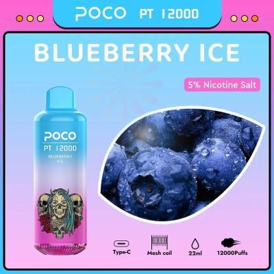 POCO PT 12000 Bouffée Myrtille Glacée 50mg Vape Jetable En Gros