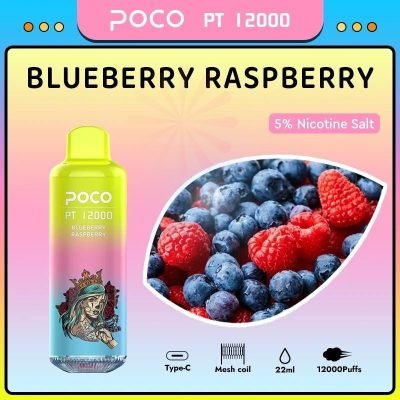POCO PT 12000 Bouffée Myrtille Framboise 50mg Vape Jetable En Gros