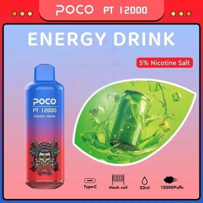 POCO PT 12000 Bouffée Boisson Énergisante 50mg Vape Jetable En Gros