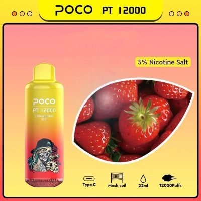 POCO PT 12000 Bouffée Fraise Glacée 50mg Vape Jetable En Gros