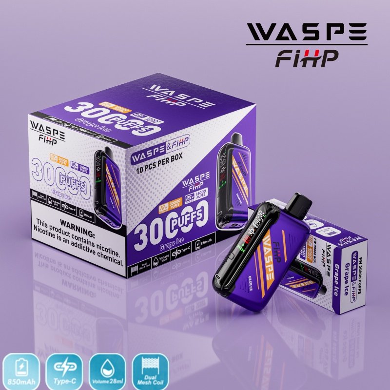 FIHP WASPE vape 30k sug Engros pris Grape ice FIHP WASPE vape 30k sug Engros pris Grape ice