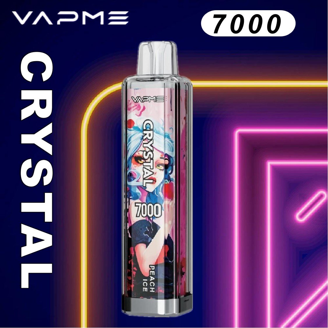 Peach ice Vapme Crystal 7000 Puffs Disposable Vape Wholesale 20mg Nicotine Peach ice Vapme Crystal 7000 Puffs Disposable Vape Wholesale 20mg Nicotine