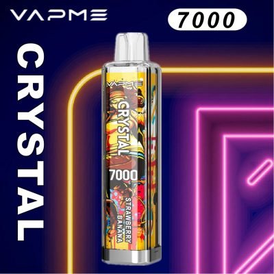 Strawberry Banana Vapme Crystal 7000 Puffs Disposable Vape Wholesale 20mg Nicotine