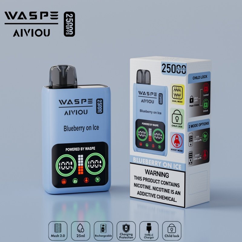 WASPE FIHP vape 25000 sug Billig pris Blåbær på Is WASPE FIHP vape 25000 sug Billig pris Blåbær på Is