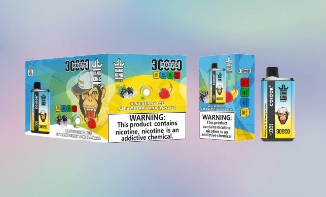 Bang King 30k Dobbelt Smag BLÅBÆR IS JORDBÆR OG BANAN Bang King 30k Dobbelt Smag BLÅBÆR IS JORDBÆR OG BANAN