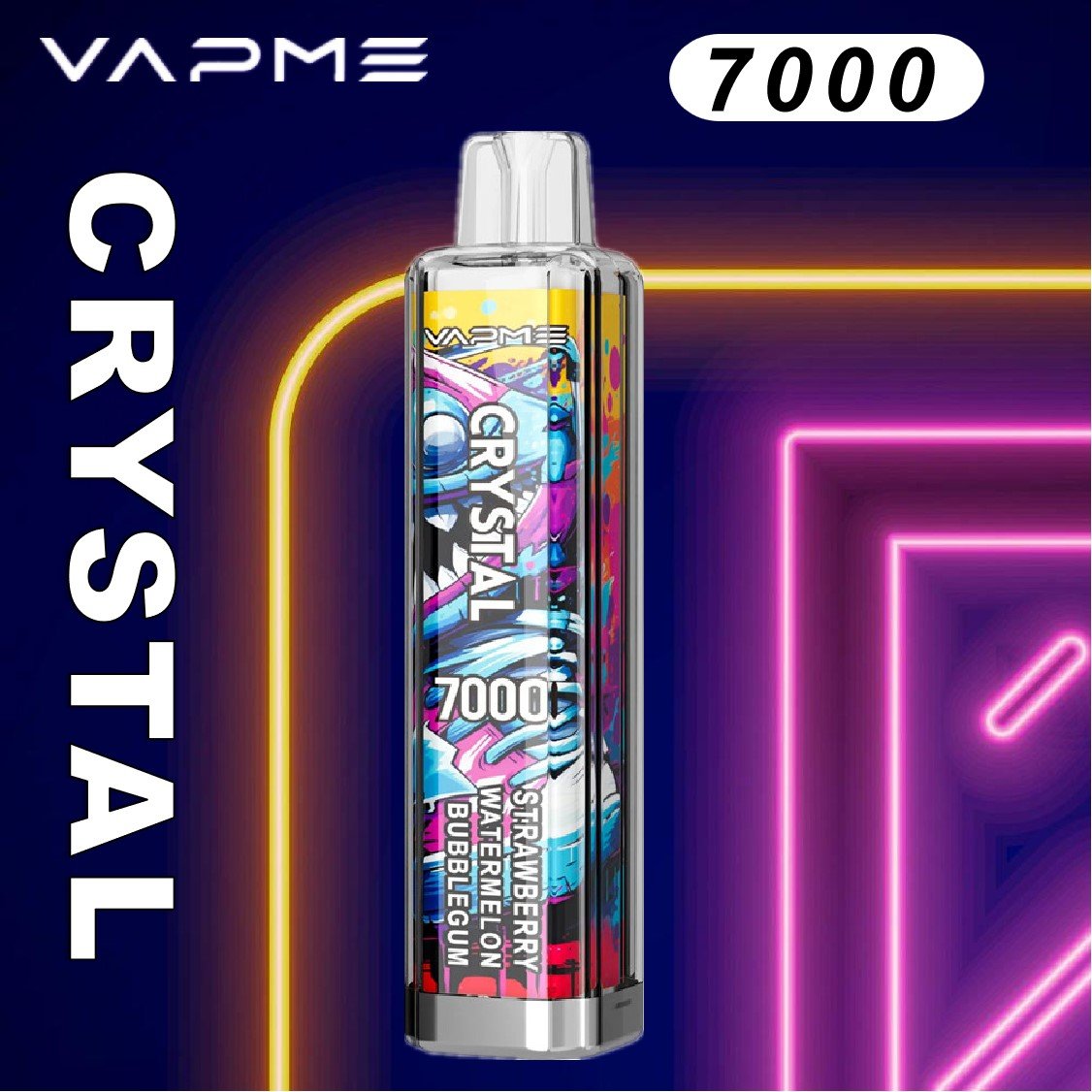Vapme Crystal 7000 Puffs wholesale Strawberry Watermelon Bubblegum Vapme Crystal 7000 Puffs wholesale Strawberry Watermelon Bubblegum