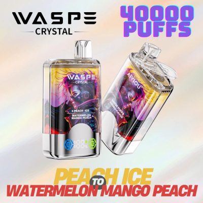 Waspe Crystal 40k Sug Fersken is Vandmelon Mango Fersken