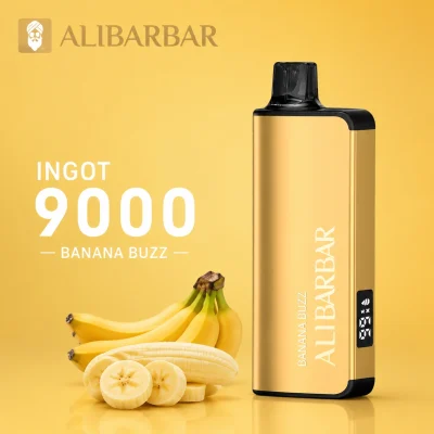 Alibarbar Ingot 9000 Banan Buzz Engangs Vape Engros MOQ 50