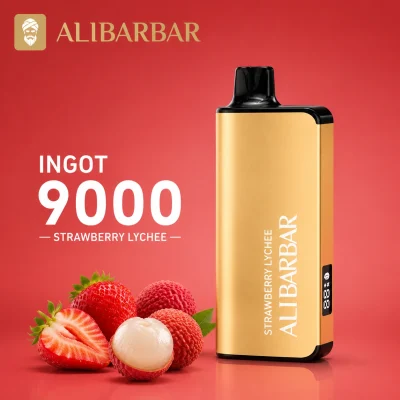 Alibarbar Ingot 9000 Engangs Vape Engros Jordbær Litchi MOQ 50
